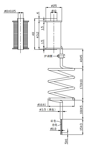 24V��Ϸ����ϵ������Ȧ���Ƴߴ�ͼ